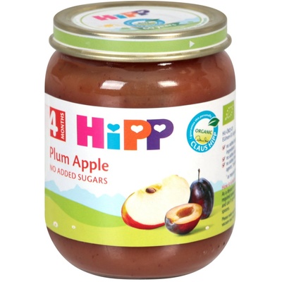 Hipp Био плодово пюре Hipp - Сливи и ябълки, 125 g (AL4204-02)