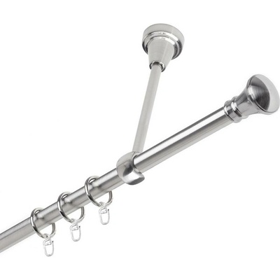OK-GarnýžeCZ Garnýž kovová jednořadá 19mm Koloseo nerez 250 cm do stropu / kroužky s háčkem