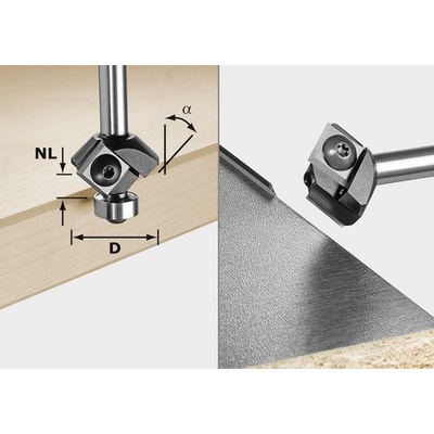 Festool S8 HW 45° D27 12x12 KL Fazetovací fréza s výměnnými břity HW 499807