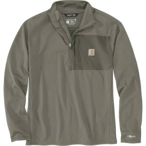 Carhartt WIP Мъжки поларен пуловер Carhartt Mock Neck Half-Zip T-Shirt Longsleeve - Dusty Olive (216-6970-0411)