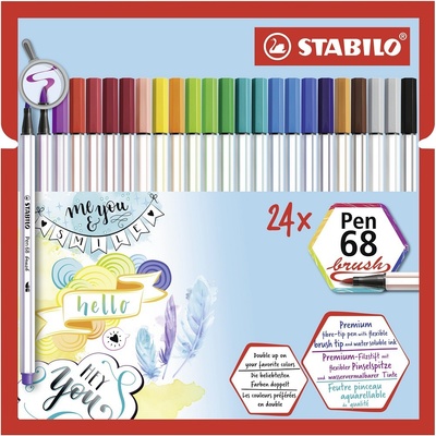 Stabilo Pen 68 brush 24 ks sada