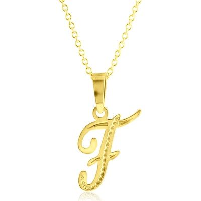 Gemmax Zlatý řetízek s písmenem F GUSYN-56801-36261