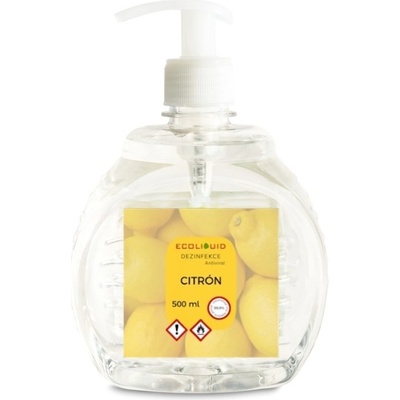 Ecoliquid Antiviral dezinfekce na ruce pumpička citrón 500 ml