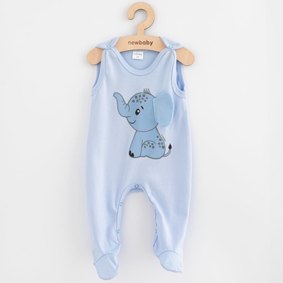 Kojenecké bavlněné dupačky New Baby Happy Elephant blue – Zboží Dáma