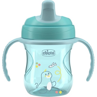 CHICCO Hrnček Training s držadlami 200 ml modrá