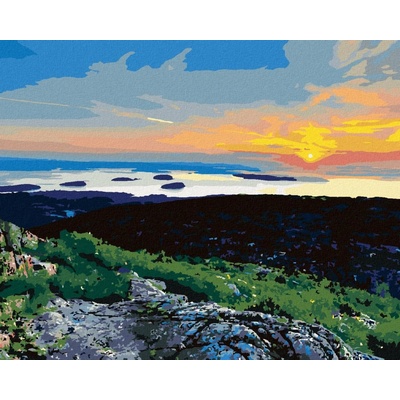 Zuty Malování Podle Čísel Západ Slunce Nad Krajinou Ted Davis 80 x 100 Cm Plátno Rám