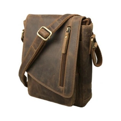 Crossbody taška s klopou olejovaná lovecká hovězina