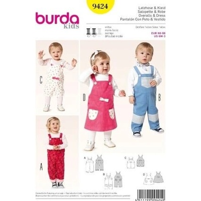 Střih Burda žlutý 9424 - dětské laclové kalhoty, lacláče, laclové šaty – Zboží Dáma