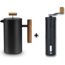 Lambda Coffee Ruční mlýnek + French Press z nerezové oceli 600ml