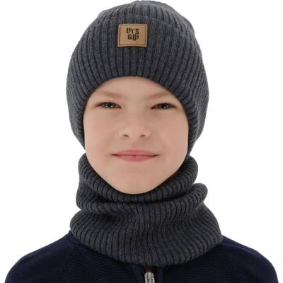 Agbo Chlapčenský merino set čiapka a nákrčník LET’S GO jeseň jar Khaki