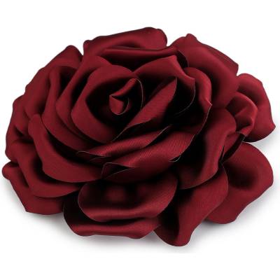 Prima-obchod Brož saténová růže 17 cm 3 bordó 130270