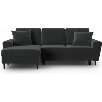 Cosmopolitan Design Тъмносив кадифен разтегателен ъглов диван с място за съхранение (ляв ъгъл) Kyoto - Cosmopolitan Design (COS_LCF_2_F1_KYOTO9)