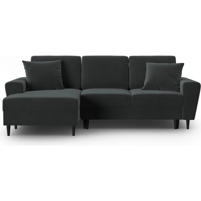 Cosmopolitan Design Тъмносив кадифен разтегателен ъглов диван с място за съхранение (ляв ъгъл) Kyoto - Cosmopolitan Design (COS_LCF_2_F1_KYOTO9)