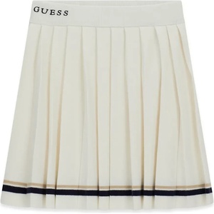 GUESS Стилна трикотажна пола за момиче в мръсно бял цвят с тъмно сини детайли Guess