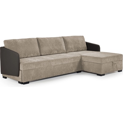 TEDIVA Десен ъглов диван oslo с механизъм за сън-тъмно кафява в ЕКО кожа (mmpat29rm-hev20714)