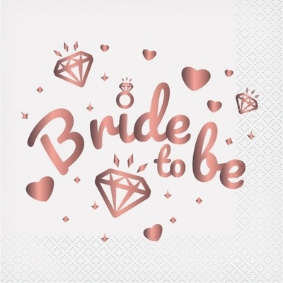 Godan Ubrousky papírové Bride to be bílé 33x33cm 20ks