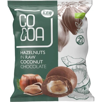 COCOA BIO Lískové ořechy v raw kokosové čokoládě 70 g