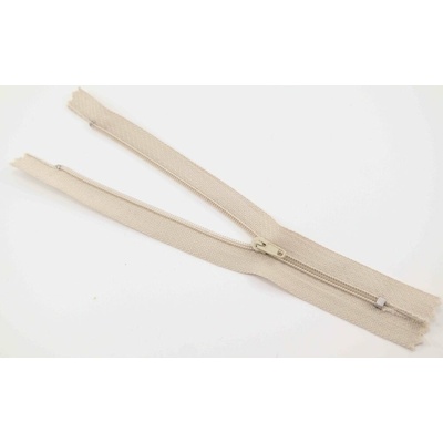 Nedeliteľný jemný plastový špirálový zips (veľkosť číslo 3) rôzne farby - dĺžka 12 cm - 60 cm 16 cm Svetlá režná 5