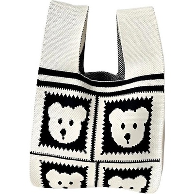 Annam Tote bag medvěd černo-35 × 20 cm bílá