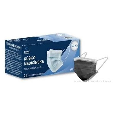 Biomic Medicínská rouška typ IIR černá 50 ks