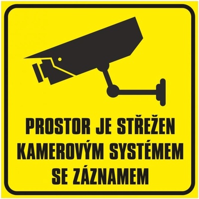 TABULE bezpečnostní Střeženo kamerami se záznamem 14301 A5 černá-žlutá