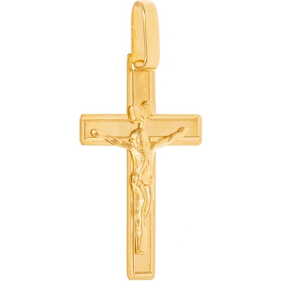 Argento Zlatý prívesok krížik s Ježišom 8A069