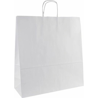 Papírová taška s krouceným uchem 45 × 17 × 48 cm, 100 g - bílá