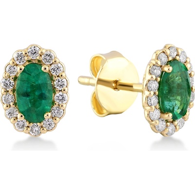 Lillian Vassago zlaté náušnice se smaragdy a brilianty LLV11-SMEB5730-01-EMR