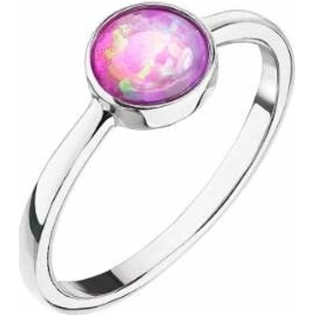 Evolution Group Stříbrný prsten s růžovým opálem 15001.3 pink