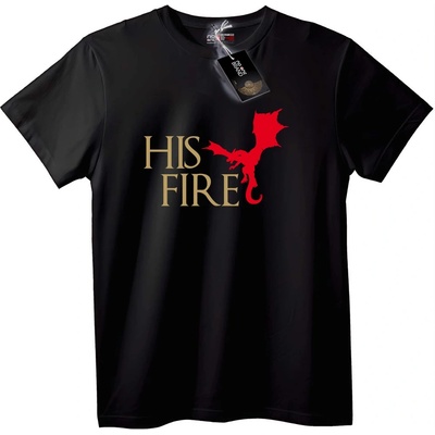 NOONEBRAND Тениска Неговия огнен дракон - 2XL, Black
