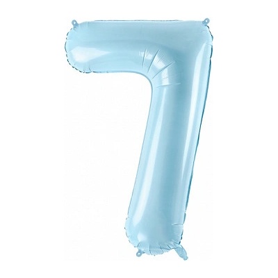 PartyDeco Fóliový balón narodeninové číslo 7 svetlomodrý