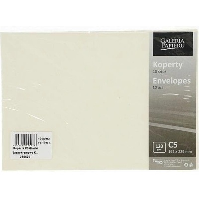 Ozdobné obálky Smooth - C5, 120g/m2, světle krémové, 10 ks