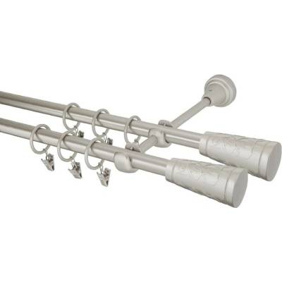 HEBR Garnýž Sevilla double chrom mat dvojitá 150 cm