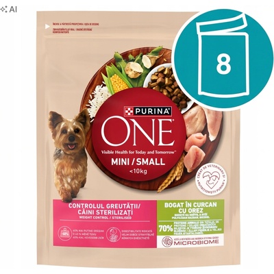 Purina One Mini Weight Control Turkey 8 x 0,8 kg