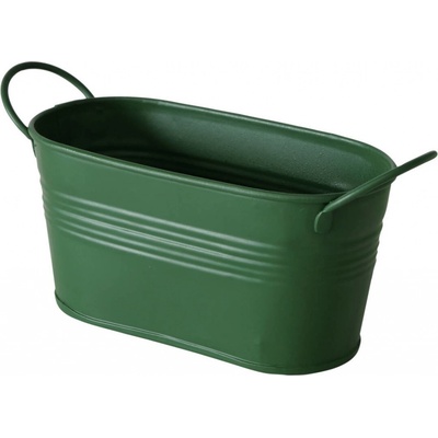 Boltze Garden Květináč na balkon LINGO zinkový podlouhlý 20 x 8,5 x 9,5 cm tmavě zelený