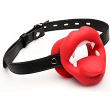 Kiotos Vibrating Mouth Gag Silicone Lips & Tongue Red