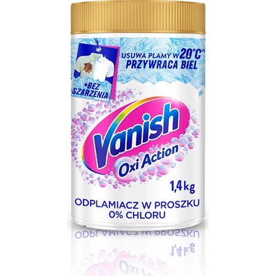 Vanish Oxi Action Odstraňovač skvrn v prášku na bílé prádlo 0% chlóru 1,4 kg