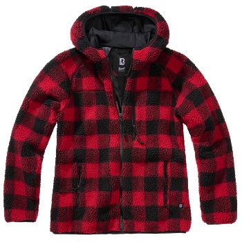 Brandit Дамско карирано пухкаво яке Brandit Teddyfleecejacket red/blackBW-55005-41 - Червен, размер XXL