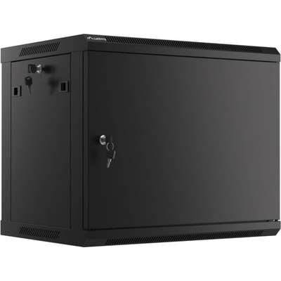 Lanberg rack cabinet 19" wall-mount 9U-600x450 for self-assembly with metal door black (flat pack) (WF01-6409-00B)