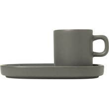 Blomus Šálka na espresso s podšálkou PILAR tmavosivá 2 x 50 ml