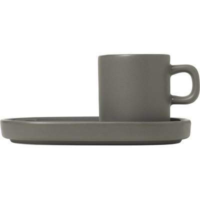 Blomus Šálka na espresso s podšálkou PILAR tmavosivá 2 x 50 ml