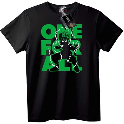 NOONEBRAND Тениска One For All Аниме - 7XL, Black