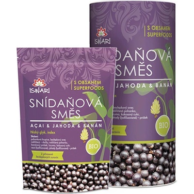 Iswari BIO Raňajková zmes Acai, jahoda, banán 300 g