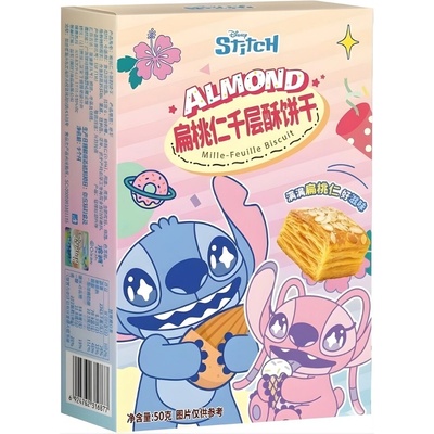 Binqi&Disney Binqi & Disney Stitch Almond Mille-Feuille Biscuit 50 g