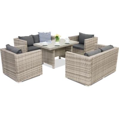 Garden Point Градински мебели от техноратан Roma Apetito 6 Garden Point сив (GAP247-6)