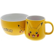 CurePink Keramický set Pokémon Pikachu misky hrnku 385 ml BS0003 858 ml