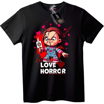 NOONEBRAND Тениска Обичам Хорър Чъки - 2XL, Black