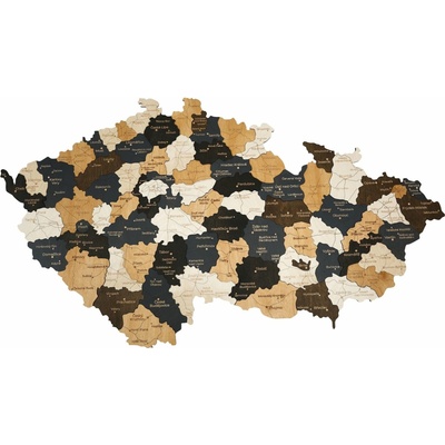 BusyKids Dřevěná mapa České republiky na zeď XL