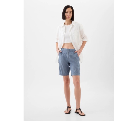 Chambray kraťasy modrá