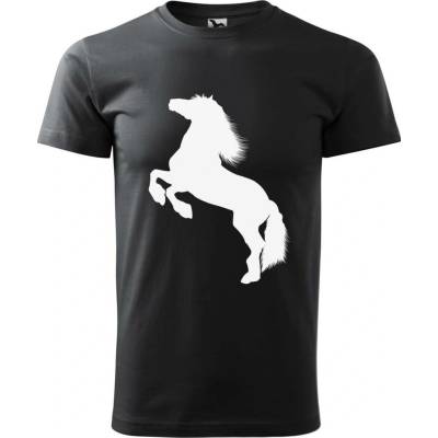 Dobrý Triko pánské tričko Kůň Ebony grey